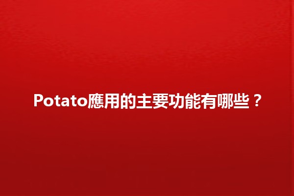 Potato應用的主要功能有哪些？🥔✨