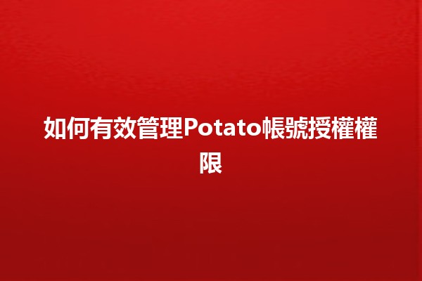 🔒 如何有效管理Potato帳號授權權限 🌟