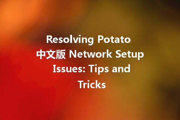 Resolving Potato 中文版 Network Setup Issues: Tips and Tricks 🥔💻