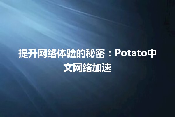 📦提升网络体验的秘密：Potato中文网络加速⚡️