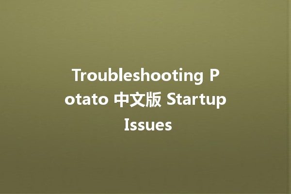 Troubleshooting Potato 中文版 Startup Issues 🌟