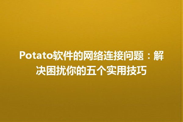 Potato软件的网络连接问题🛠️：解决困扰你的五个实用技巧