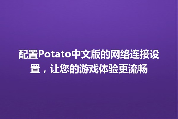 配置Potato中文版的网络连接设置，让您的游戏体验更流畅🎮✨