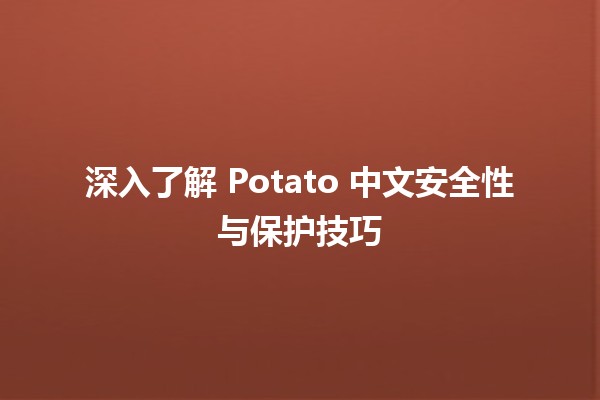 🔒 深入了解 Potato 中文安全性与保护技巧