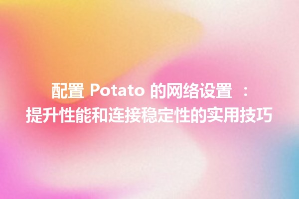 配置 Potato 的网络设置 🔧🌐：提升性能和连接稳定性的实用技巧