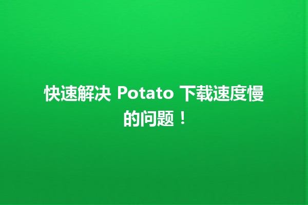 🚀 快速解决 Potato 下载速度慢的问题！