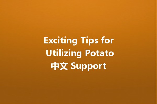 Exciting Tips for Utilizing Potato中文 Support 🌐🥔