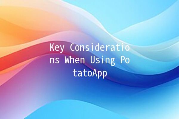 Key Considerations When Using PotatoApp 🥔💡