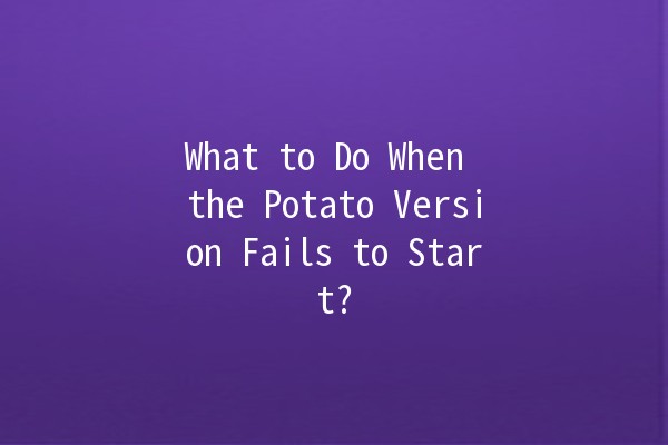 What to Do When the Potato Version Fails to Start? 🥔💻