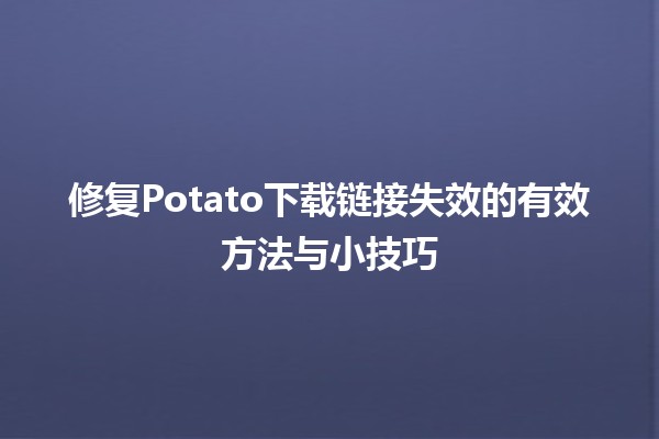 📥 修复Potato下载链接失效的有效方法与小技巧