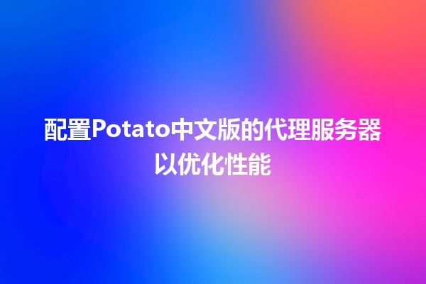 配置Potato中文版的代理服务器以优化性能🌟