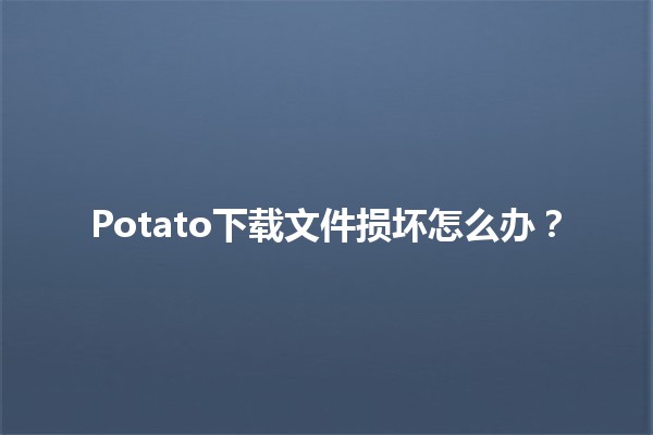 Potato下载文件损坏怎么办？🌟⚙️