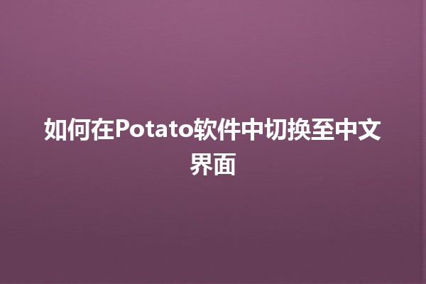 如何在Potato软件中切换至中文界面🈳️