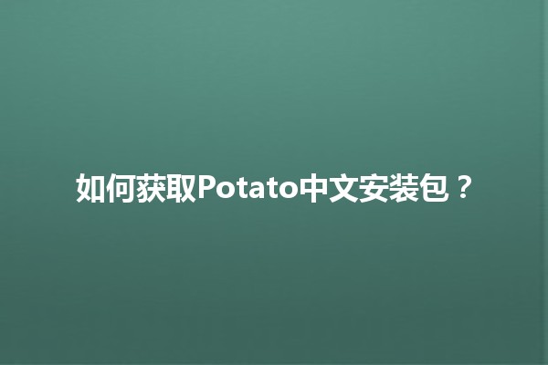 如何获取Potato中文安装包？🌟🍟