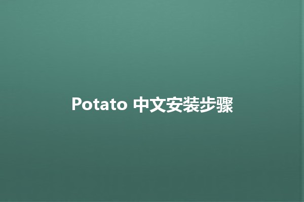 Potato 中文安装步骤 🥔✨