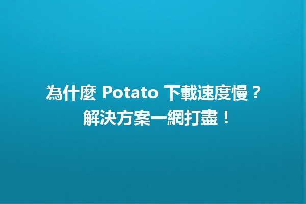 為什麼 Potato 下載速度慢？📉 解決方案一網打盡！