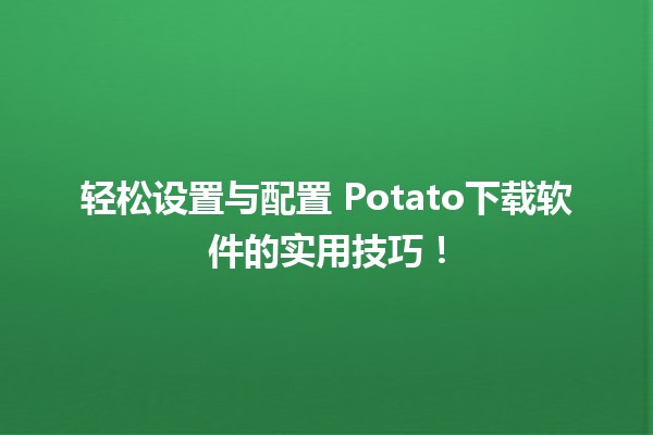 轻松设置与配置🎮 Potato下载软件的实用技巧！