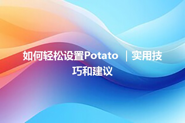 如何轻松设置Potato 🥔｜实用技巧和建议