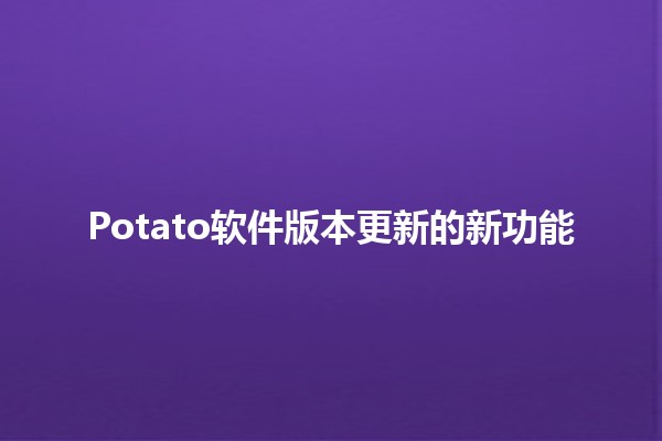 Potato软件版本更新的新功能✨🚀