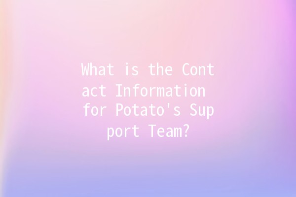 What is the Contact Information for Potato's Support Team? 🥔📞