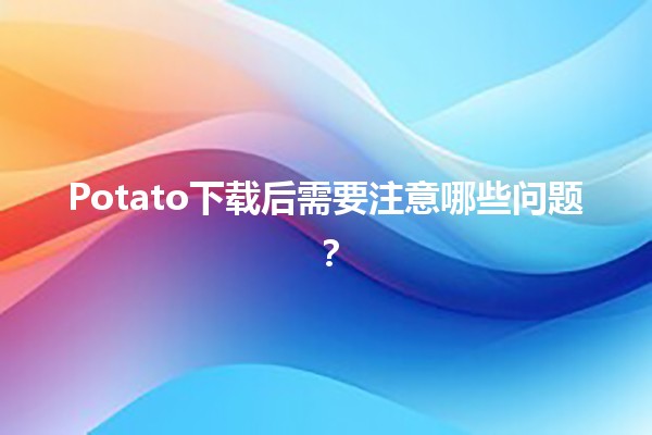 Potato下载后需要注意哪些问题？🧐🍽️