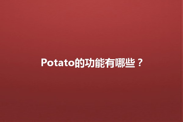 Potato的功能有哪些？🥔✨