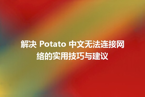 🚀 解决 Potato 中文无法连接网络的实用技巧与建议