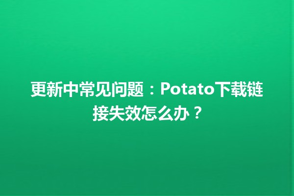 更新中常见问题：Potato下载链接失效怎么办？🔗🥔