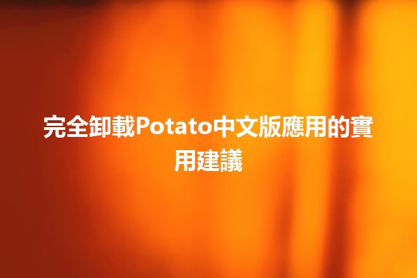 完全卸載Potato中文版應用的實用建議 🤔🚀