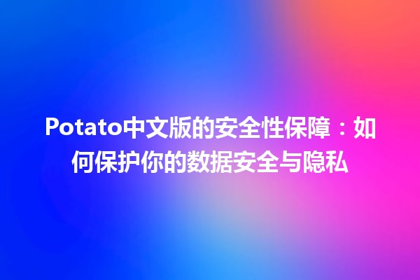 🥔 Potato中文版的安全性保障：如何保护你的数据安全与隐私