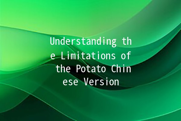 Understanding the Limitations of the Potato Chinese Version 🥔🚫