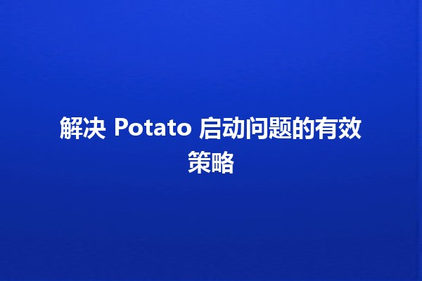 解决 Potato 启动问题的有效策略 🥔🚀