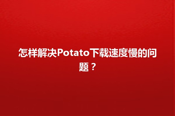 怎样解决Potato下载速度慢的问题？🚀📉