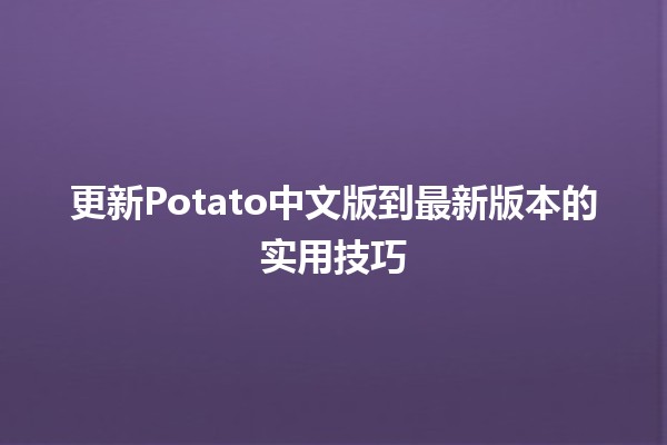 更新Potato中文版到最新版本的实用技巧🍟✨