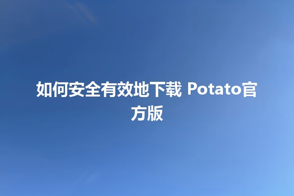 如何安全有效地下载🐾 Potato官方版