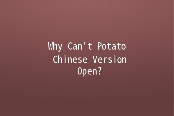 Why Can't Potato Chinese Version Open? 🤔🥔