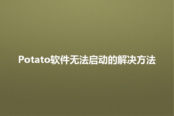 Potato软件无法启动的解决方法🖥️💡