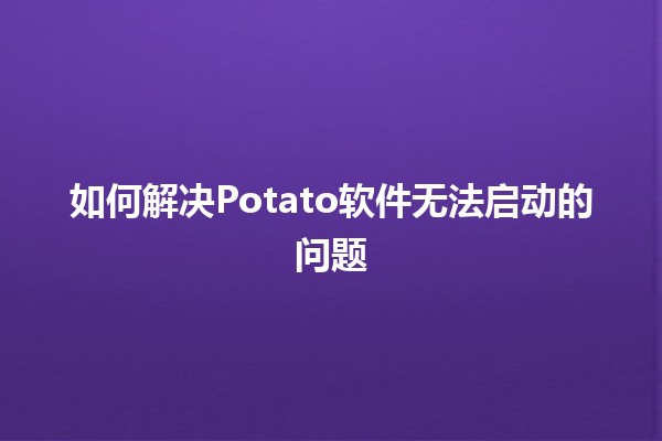 🎮 如何解决Potato软件无法启动的问题 💻