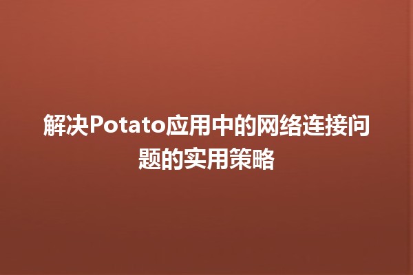 解决🐥Potato应用中的网络连接问题的实用策略