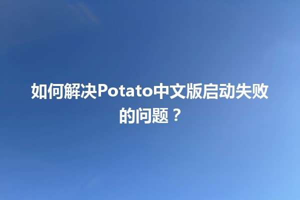 🎮 如何解决Potato中文版启动失败的问题？🚀