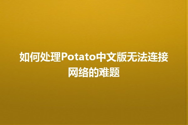 如何处理Potato中文版无法连接网络的难题 🥔🌐