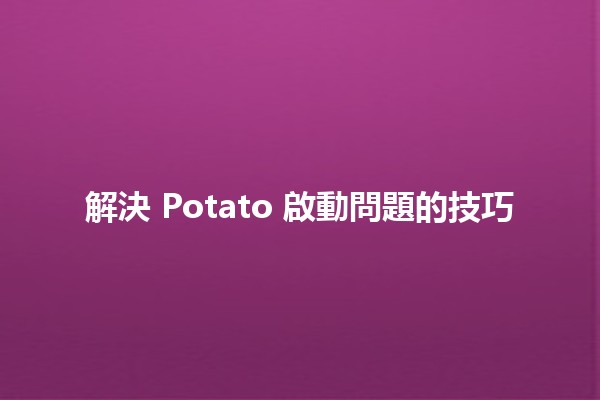 解決 Potato 啟動問題的技巧🚀