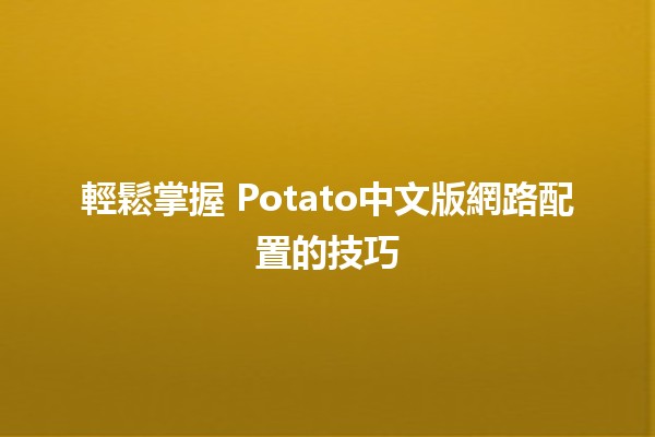 輕鬆掌握🍟 Potato中文版網路配置的技巧