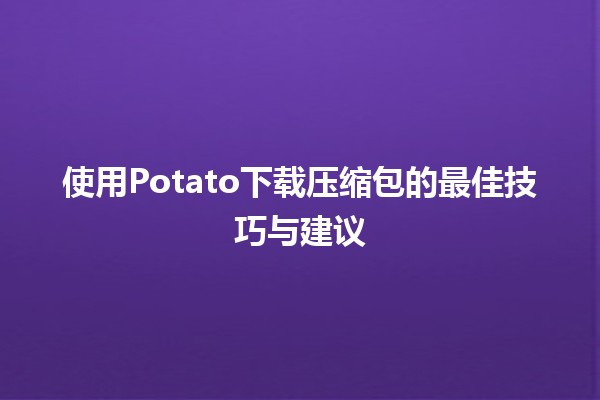 使用Potato下载压缩包的最佳技巧与建议 🥔💾