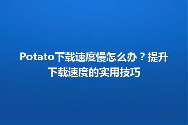 🚀 Potato下载速度慢怎么办？提升下载速度的实用技巧📈