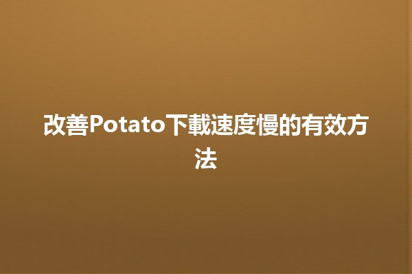 改善Potato下載速度慢的有效方法 🚀💻