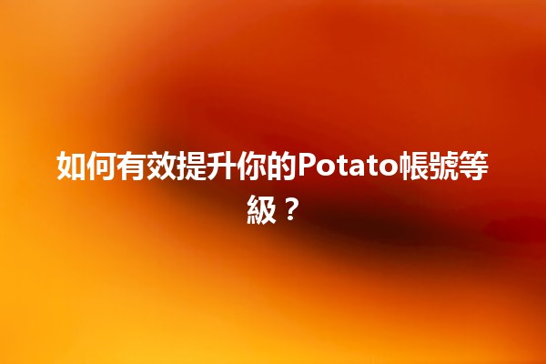 🚀 如何有效提升你的Potato帳號等級？