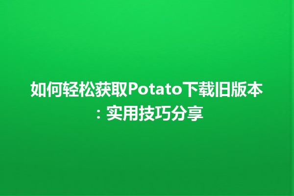 🎮 如何轻松获取Potato下载旧版本：实用技巧分享