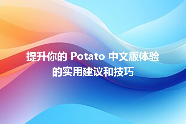 🌟 提升你的 Potato 中文版体验的实用建议和技巧 🚀