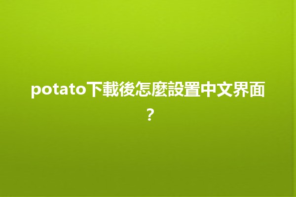 potato下載後怎麼設置中文界面？✨📱